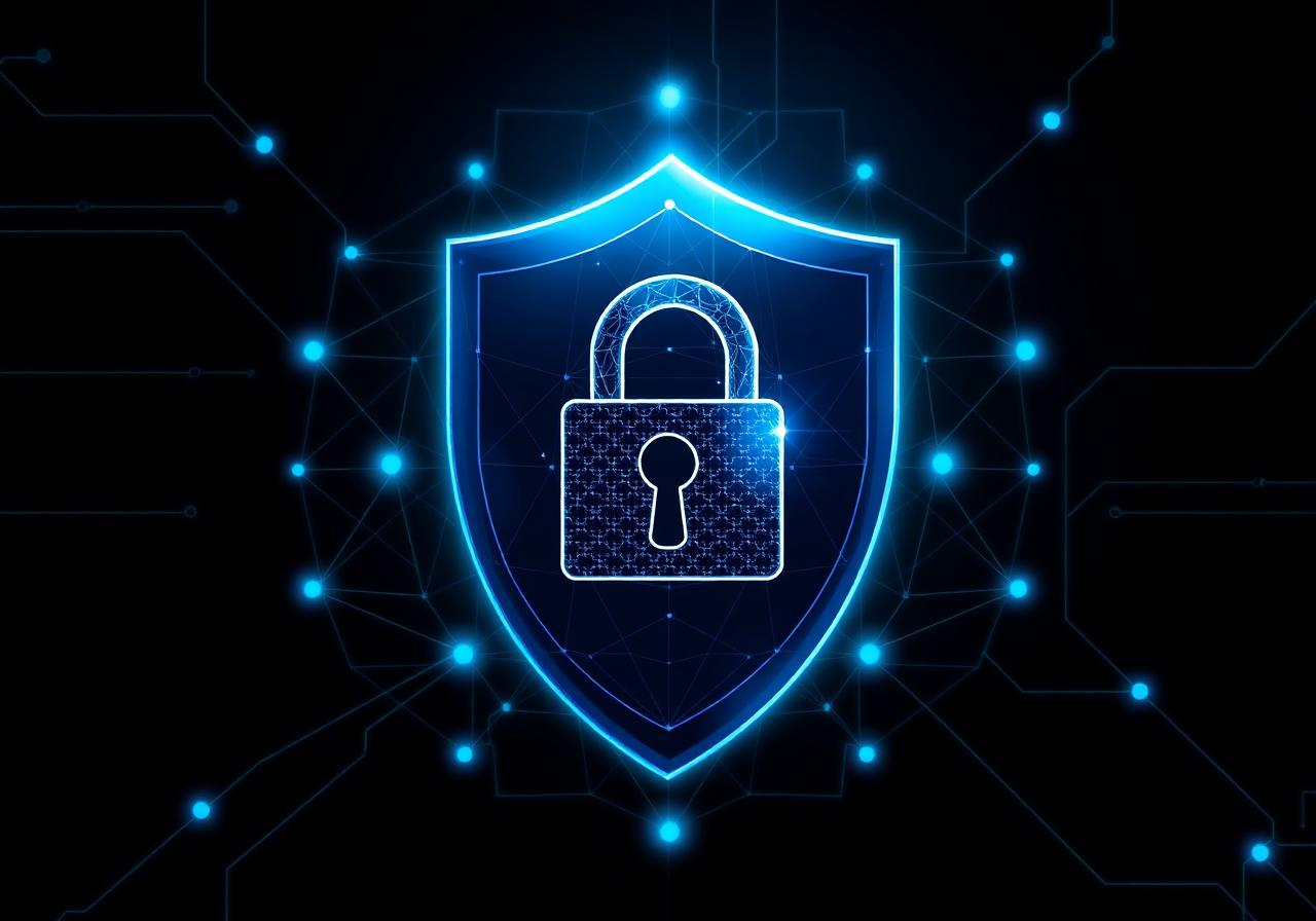 Cybersecurity shield illustration